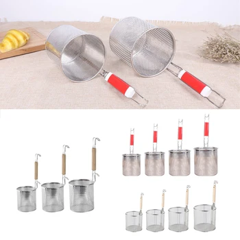 

Various Kitchen Pasta Noodle Strainer, Stainless Steel, Deep Fry Basket for Dumpling Pasta Vegetables Food Colander [16cm]