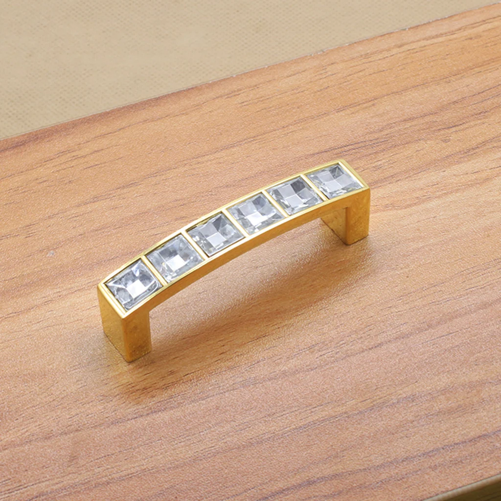 Modern Crystal Door Cabinet Drawer Wardrobe Cupboard Handles Pulls Knobs, Zinc Alloy & Acrylic