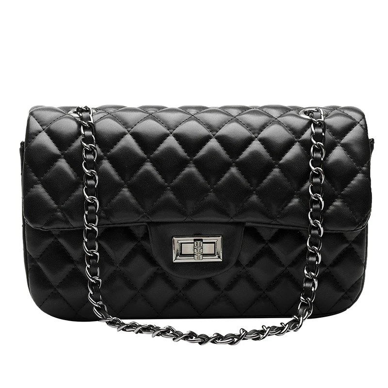 

Women's Shoulder Bag Solid Colour Quilted Large Capacity Chain Bag
