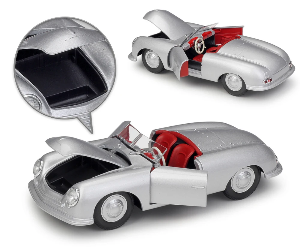 Модель автомобиля WELLY Diecast 1:24 Классический трансформер 1948 Porsche 356 металлический