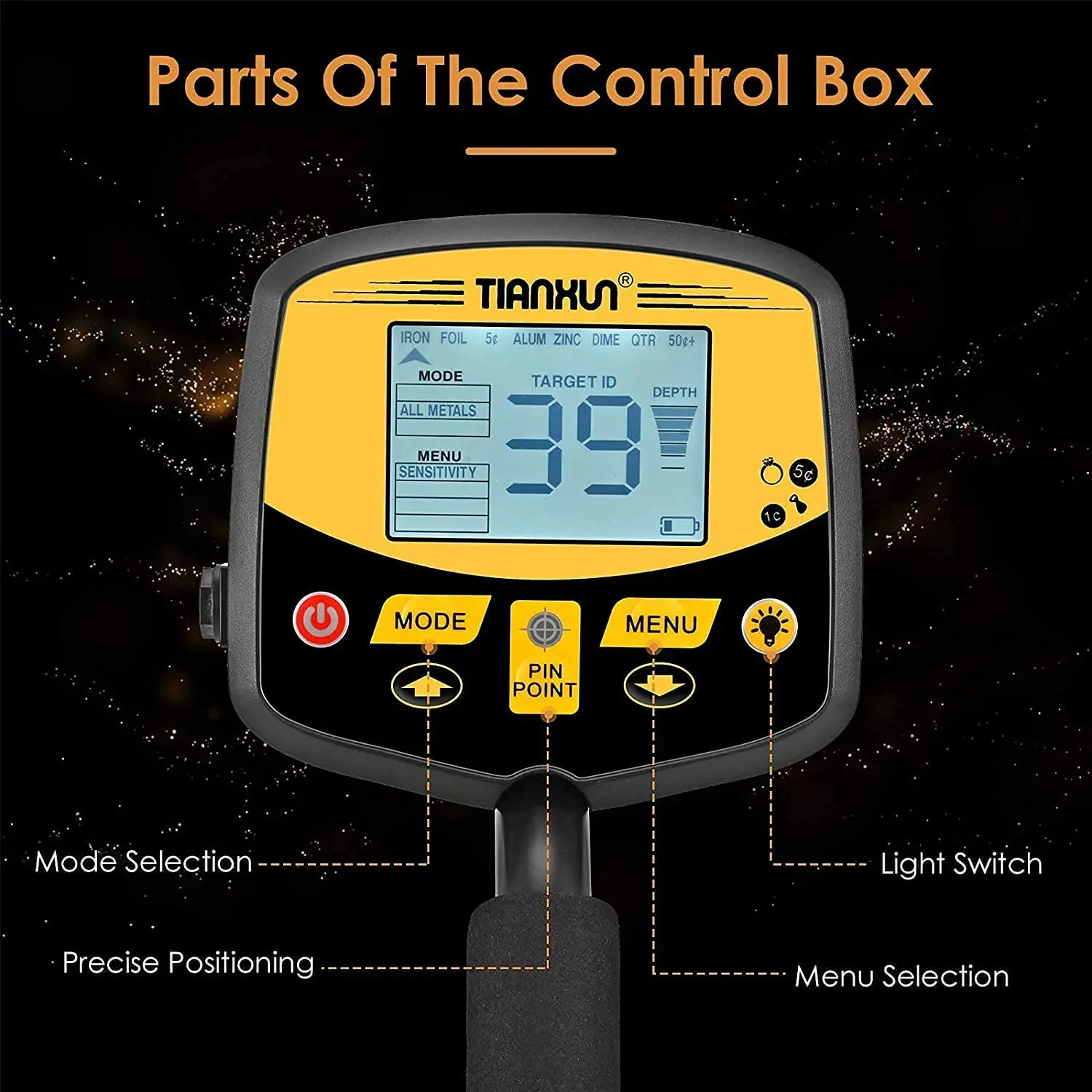 Professional Underground Metal Detector TX 950 LCD Display 11 inch High Accuracy Waterproof Search Coil TX