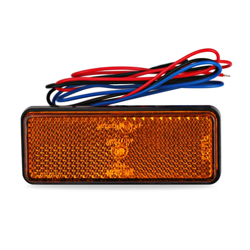 24LED Rectangle Motorcycle Reflector Tail Brake Turn Signal Light Lamp Car ATV LED Reflectors Truck Side Warning Lights