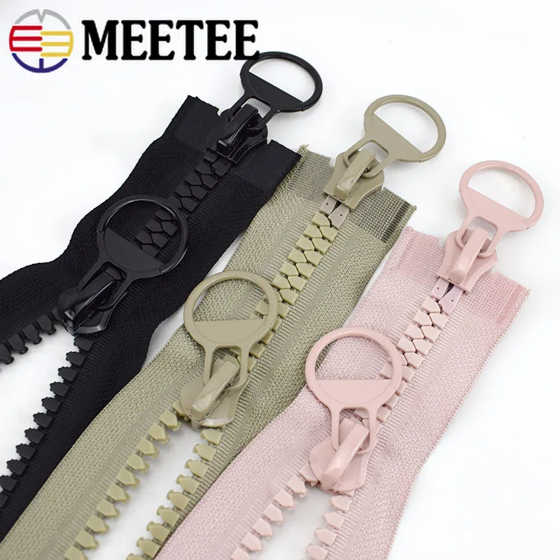 Meetee 2 шт. 70-120 см 15 # полимерная двойная открытая Одиночная молния с открытым концом