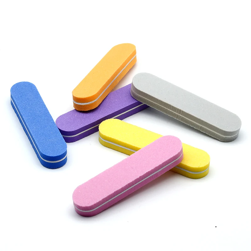 10 Pcs/Set Colorful 100/180 Nail File Buffing Crescent Beauty Tools