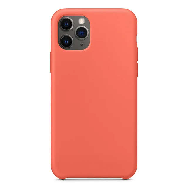 Жидкий силиконовый чехол для iPhone 11 Pro Max TPU+ PC темно-зеленый жидкий силиконовый чехол для iPhone 11 Pro - Цвет: Orange Silicone