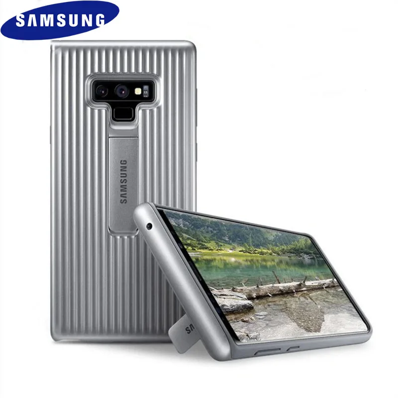 silver Чехол-подставка для samsung galaxy note 9, ударопрочный сверхпрочный чехол для galaxy note 9, полная защита, Жесткая Броня - Цвет: silver