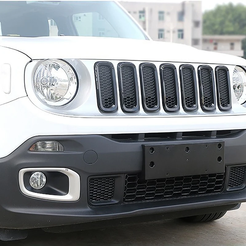 7 шт. ABS передняя решетка вставки для радиаторной решетки для Jeep Renegade- серебро