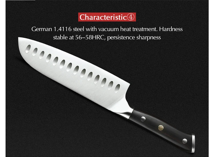 XINZUO 7 ''дюймовый нож Santoku немецкий 1,4416 стальной высокоуглеродный кухонный нож из нержавеющей стали ножи шеф-повара кухонная принадлежность инструменты