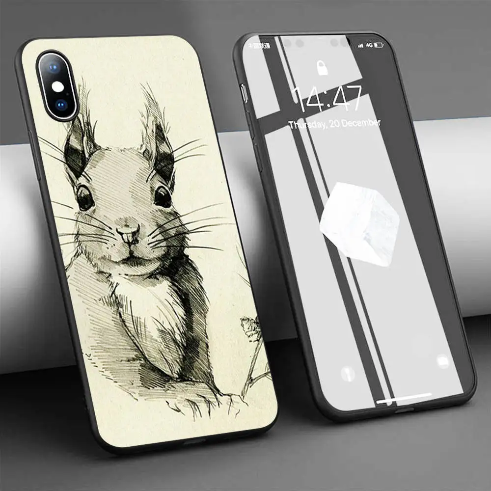 Coque Squirrel Soft Silicone Phone Case for iPhone 11 Pro Max X 5S 6 6S XR XS 7 8 Plus Cover | Мобильные телефоны и