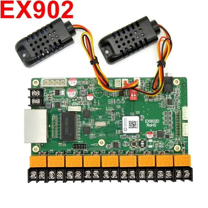 

EX902 / EX902D multifunction board Full color display LED control card temperature & humidity& brightness support RGB Linsn card