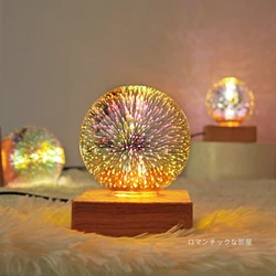 Lampe LED 3D colorée en forme de feu d'artifice pour enfants, luminaire décoratif d'intérieur, lumière d'ambiance, idéal pour un cadeau de noël 