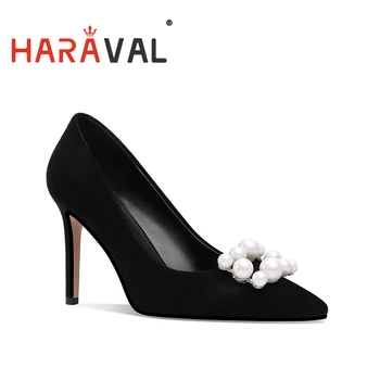 

HARAVAL Women Pumps Shoes High Heels Sexy Elegant Thin Heel Black Red Shoes basic factory Outlet Pointed Toe Lady Pumps A27L