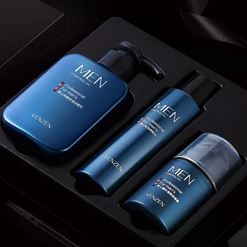 

Skin Care Set For Men 3 PCS With Box Face Toner Essence Cream Facial Cleanser Kit Oil Control Refreshing Moisturizing For Mens P