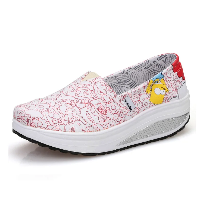 Женские лоферы на плоской платформе; элегантные женские мокасины; Женская Осенняя повседневная обувь без застежки; дизайнерская обувь на танкетке - Цвет: 1514-3baihong