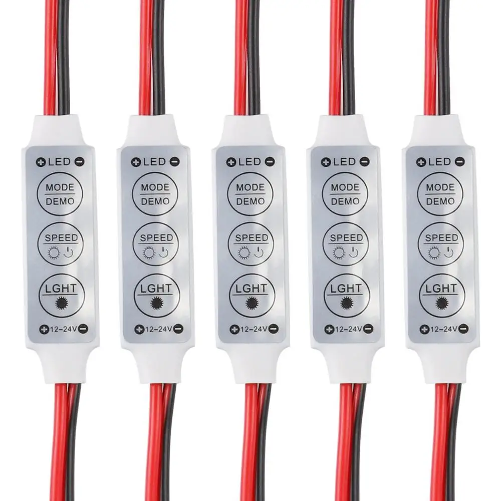 5 шт х DC12 24V 3 ключа Мини светодиодный светильник полосы оголенный провод