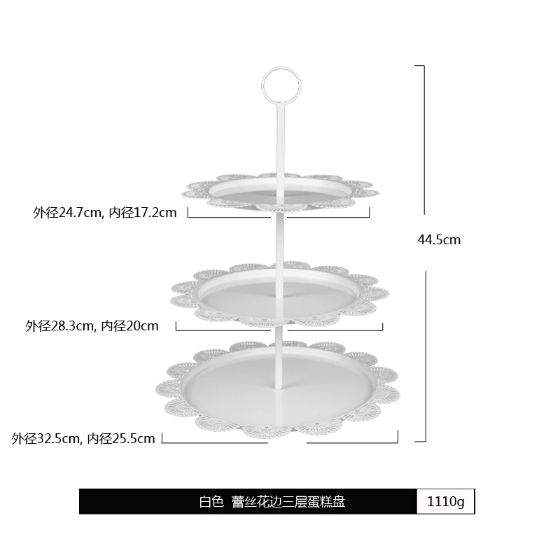 Dessert table decoration birthday multi-layer cake plate metal wedding decoration paper cup cake stand