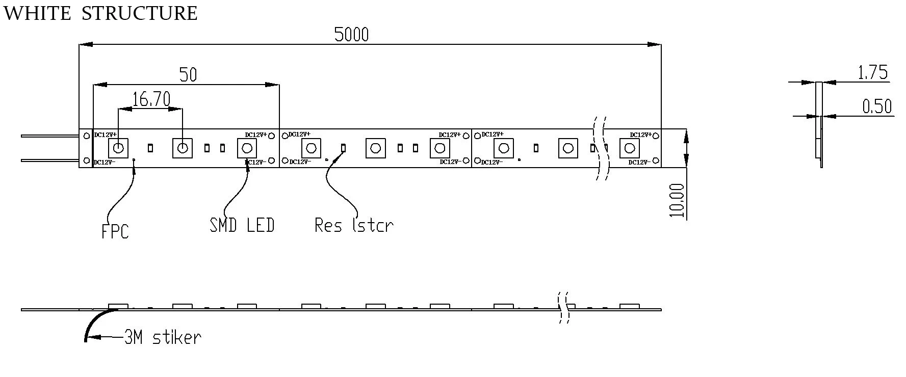 Светодиодные ленты лампы 5050SMD 100 M RGB 60D DC12V Гибкая ленточная