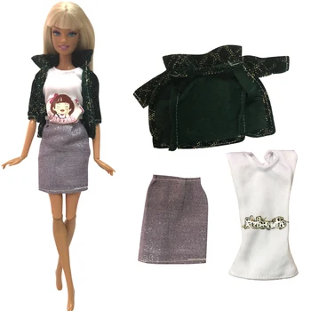 

NK One Set Doll Dress Fashion Lovely Outfits Skirt Handmade Clothes Daily Wear For Barbie Doll Accessories Gift Baby Toy 263A DZ