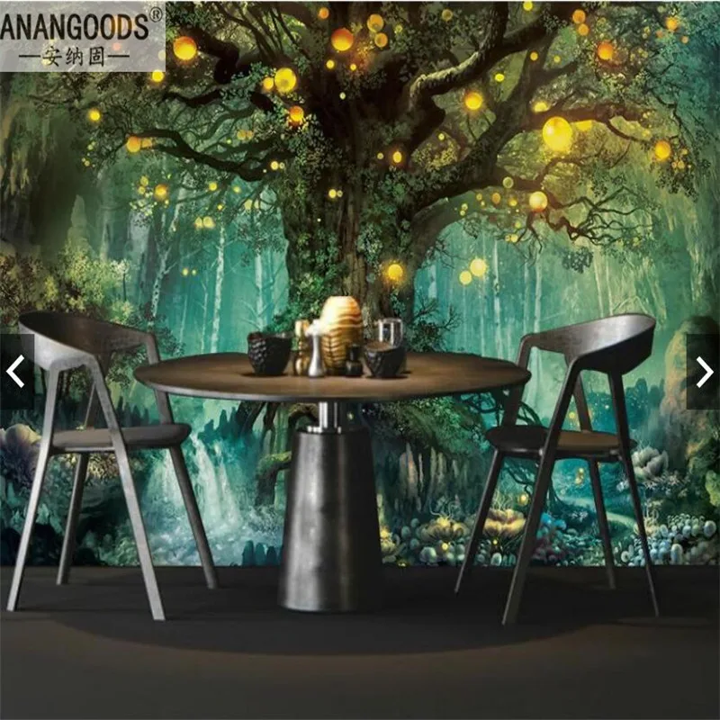 Custom Beautiful Dream Forest Wishing Tree Mural Wallpapers for Living Room Bedroom Wall Papers Home Decor Papel De Parede 3d |