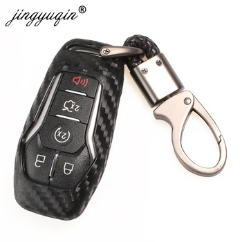 Keyforkess Cover per chiave automatica in Silicone morbido in fibra di carbonio per Ford Lincoln Escape Explorer Flex Flex Taurus Fusion Car Styling - Jingyuqin Cover per chiave automatica in Silicone morbido in fibra di carbonio per Ford Lincoln