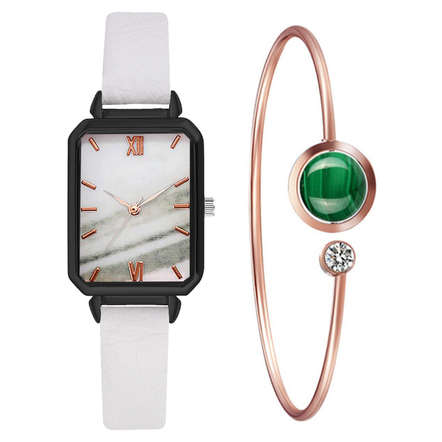 Watch For Women Casual Leather Belt Watches Simple Ladies Rectangle Pink Quartz Clock Dress Wristwatches Zegarek Damski