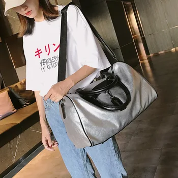 

Sports Bag 2019 New Travel Backpack Pu Men and Women CoupleS Hand-held One-Shoulder Slash Bag