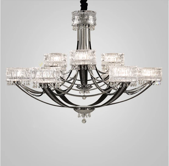 9 heads D105 X H75CM Постсовременный светильник, роскошная люстра, креативный хрустальный светильник, простая Европейская атмосфера, корона, вилла, дизайнерские художественные лампы - Цвет корпуса: 9 heads D105 X H75CM