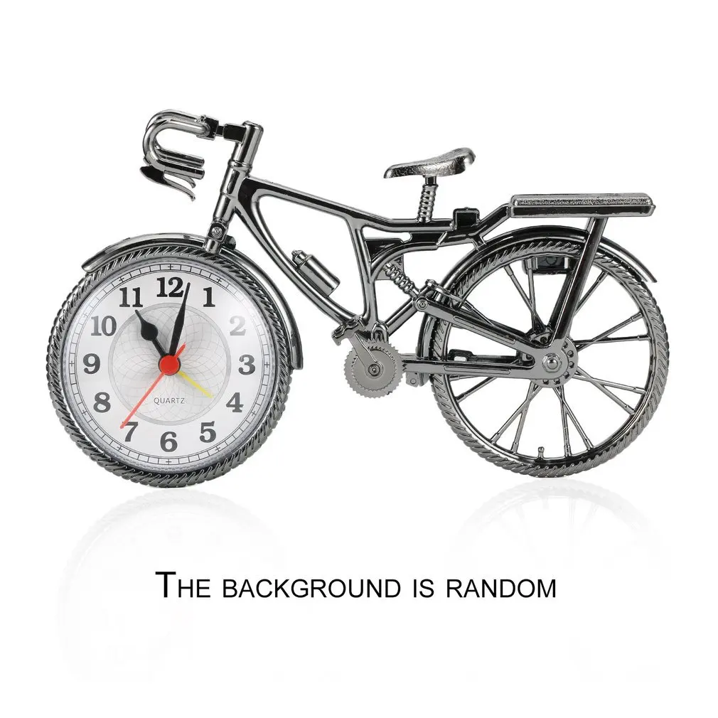 Portable Mini Travel Arabic Numeral Retro Bicycle Shape Desk Alarm Snooze Clock Creative Convenient Home Supplies | Дом и сад