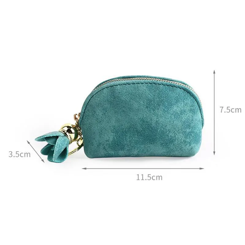 Multi-purpose Zipper Wrist Wallet Keychain PU Leather Coin Purse Fashion  Women Mini Wallet Tassels Card Pouch Car Keys Pendant