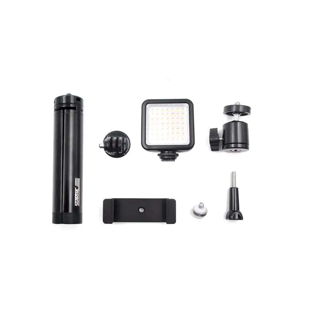 Metal Handheld Adjustable Tripod Mount Extension Tripod LED Fill Light For iPhone Samsung Xiaomi Huawei Mobile Phone Clip