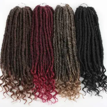 

Xnaira 24 Strands Afro Bohemian Synthetic Goddess Locs Crochet Hair Braid African Ombre Pre Stretched Braiding Hair Extensions