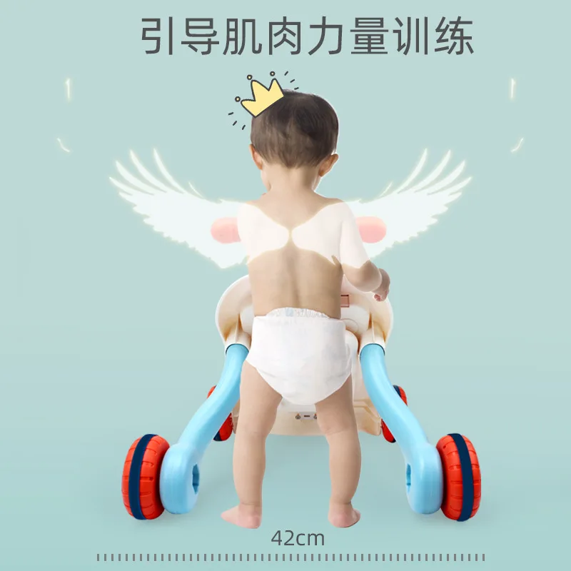

Infant Multi-functional Baby Walker Hand Push Baby Walker Anti-Falling 6-18 Month Adjustable Speed Baby Music Toy
