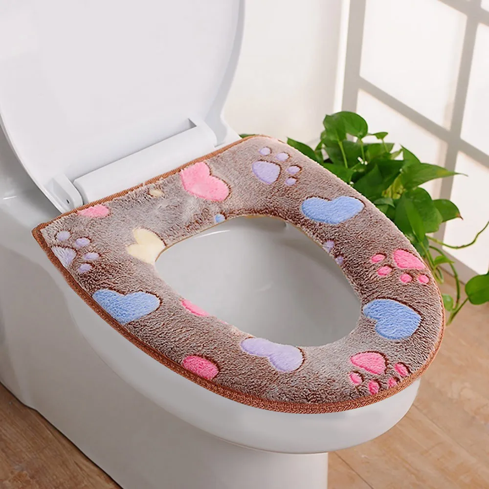 

hot selling Bathroom Warmer Toilet Seat Cloth Soft Closestool Washable Lid Top Cover Pad toilet seat cover bathroom decoration