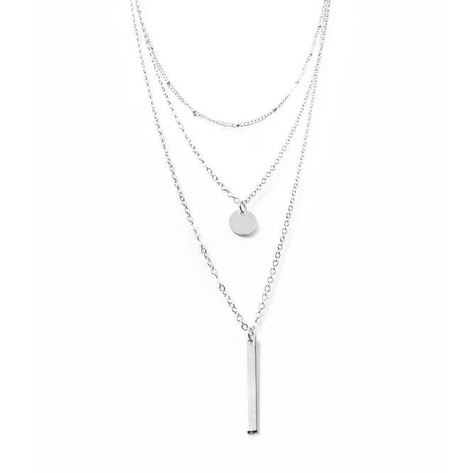 Silver color Ожерелье LISMLISM, ювелирное изделие для девушек, длинное ожерелье с многослойной цепочкой для женщин розового золотистого цвета Богемские персонализированные колье для девочек - Окраска металла: Silver color