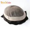 Men Toupee Durable Knots Hair Prosthesis Man Wig Natural Hair Mono&Lace Base Real Human Hair Wig NPU Replacement System Unit 3