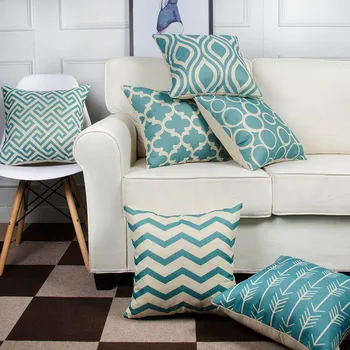 

Geometric 6-piece set of linen pillowcases, can be fitted with a sofa pillow square pillow
