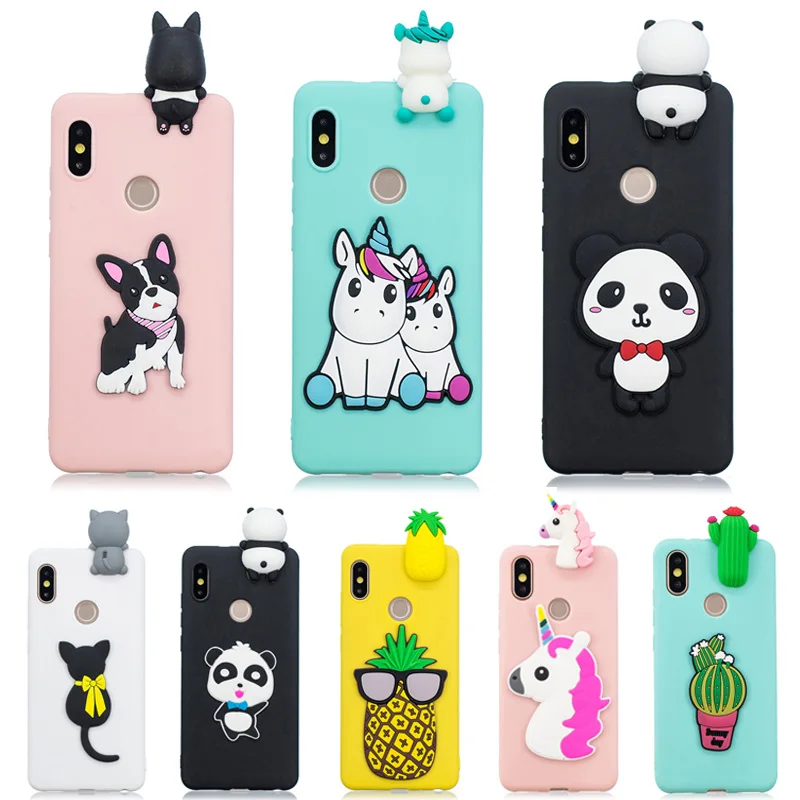 Милый чехол из ТПУ с 3D пандой единорогом кошкой и щенком для Xiaomi Redmi 9 8 5 7A 8A S2 Note 7 Pro