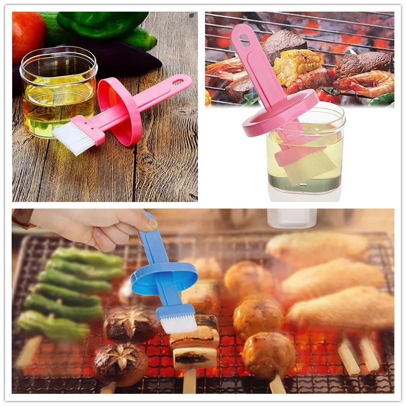 Silicone BBQ Brush Barbecue Cleaning Brush Baking Bread Cooking Oil Cream Tools Multipurpose Kitchen Utensil Tool Random