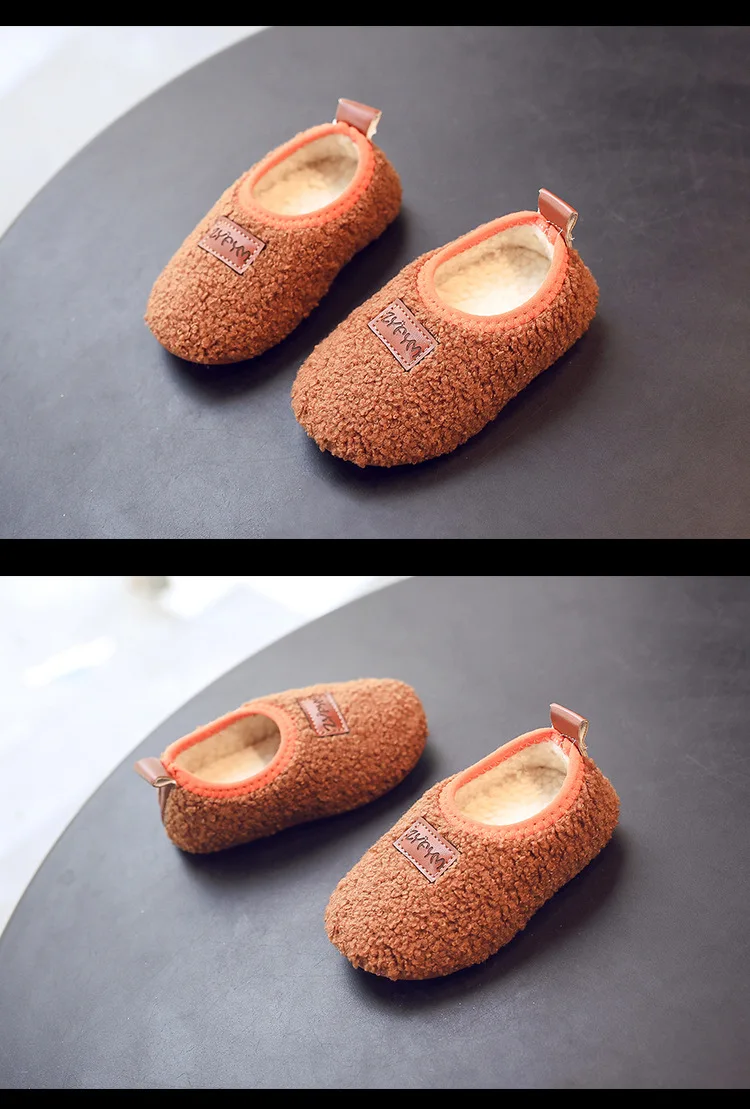 Новинка года; зимняя детская обувь для маленьких мальчиков и девочек; тапочки для новорожденных; Нескользящие тапочки