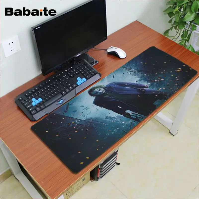 Babaite смешной джокер большой коврик для мыши PC компьютерный коврик резиновый PC компьютерный игровой коврик для мыши - Цвет: Lock Edge 30x80cm