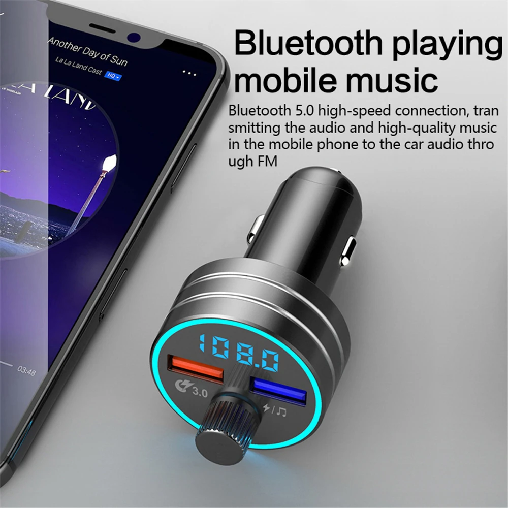 Bluetooth fm-передатчик многофункциональная Быстрая зарядка QC3.0 автомобильный двойной usb порт автомобильное зарядное устройство приемник Модулятор MP3-плеер Handfree