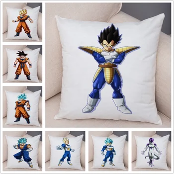 

Dragon Ball Vegeta Pillow Case Super Soft Short Plush 45*45cm Cushion Cover for Sofa Home Decorative Cartoon Son Goku Pillowcase