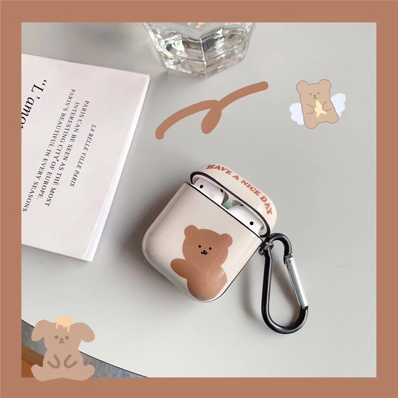 Милая беспроводная гарнитура Daze Bear Have nice day для iPhone airpods 1 2 чехол гарнитуры в стиле