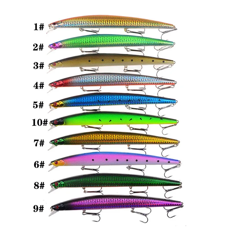 

With Sharp Treble Hook 18cm/24g 3D Simulation Eyes Artificial ABS Plastic Hard Bait Fishing Lure Outdoor Big Long Bionic Bait