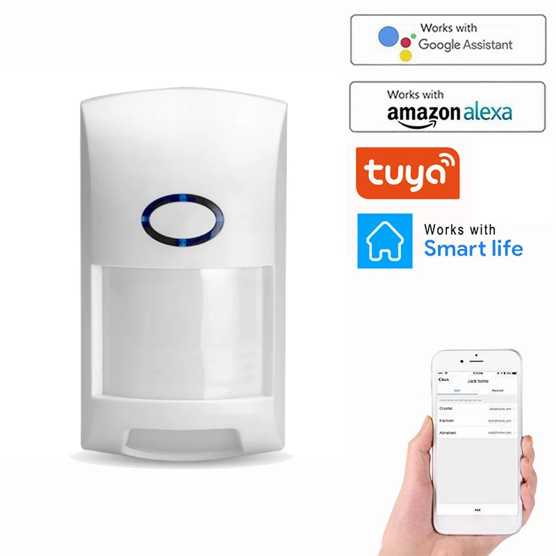 Tuya WiFi inteligente detectores infrarrojos inalámbrico al aire libre PIR alarma Sensor de movimiento Compatible con Tuya/vida inteligente APP de casa inteligente