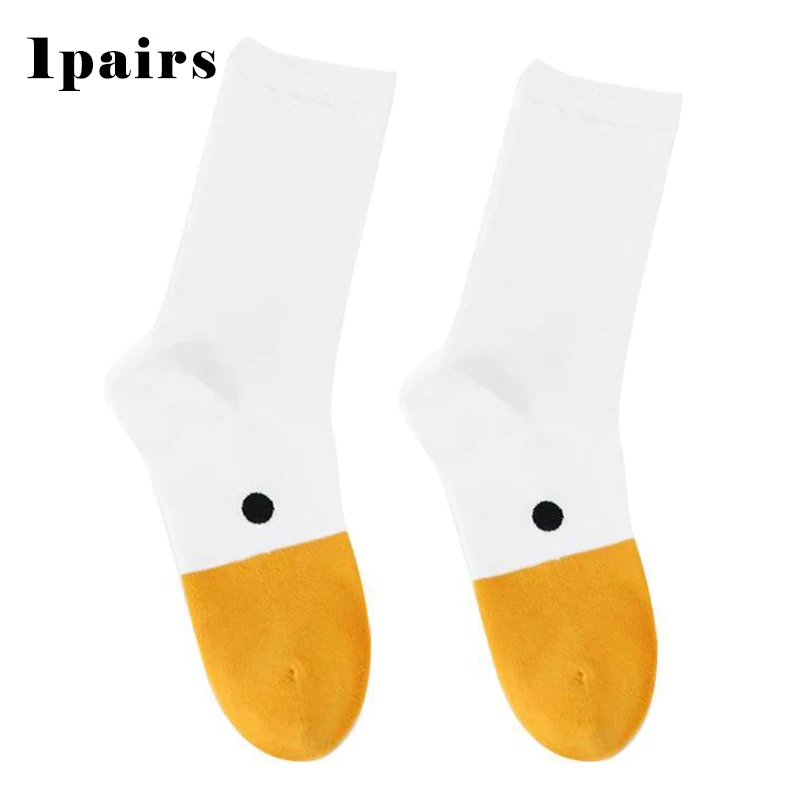 1 pairs Носки с гусиными животными; забавные повседневные хлопковые Дышащие носки с героями мультфильмов для женщин; KS - Цвет: 1 pairs