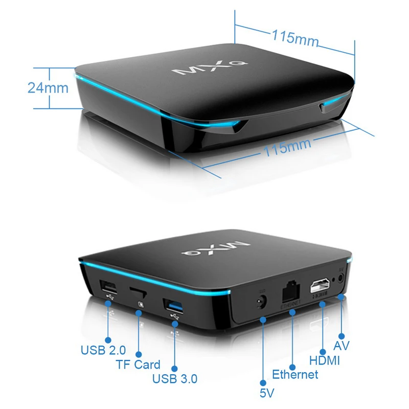 MXQ Smart TV Box 4G+32G Android 8.1 Set Top Box Media Player New Amlogic S905X2 Quad-Core Bluetooth Wireless Android TV Box