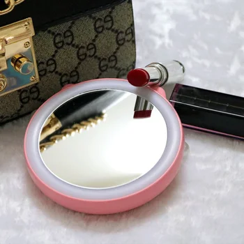 

5200MAh Portable Mini Mobile Power, Portable Mirror Wireless USB Charging, with LED Lighting, Mini Vanity Mirror, Compact Travel