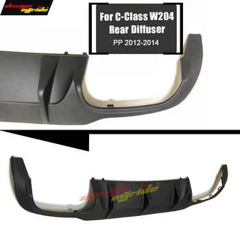 

For Mercedes C-Class Sports W204 C204 C63 Style Rear Bumper Diffuser PP Black Direct Replacement Direct Fix with screws 2012-14