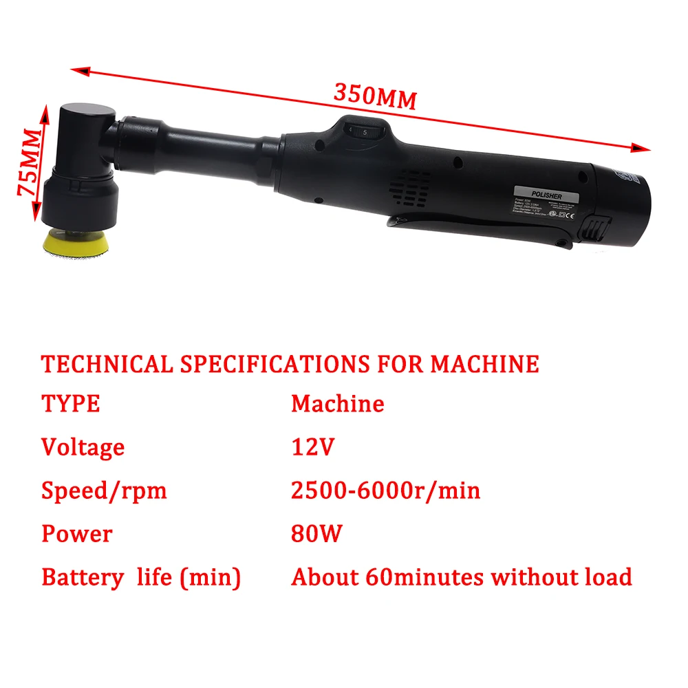 12V Lithium Battery Automotive Polishing Machine Mini Rotary RO/DA Dual Action Eccentric Machine Detail Grinding Set car polisher,cordless car polisher,electric polisher